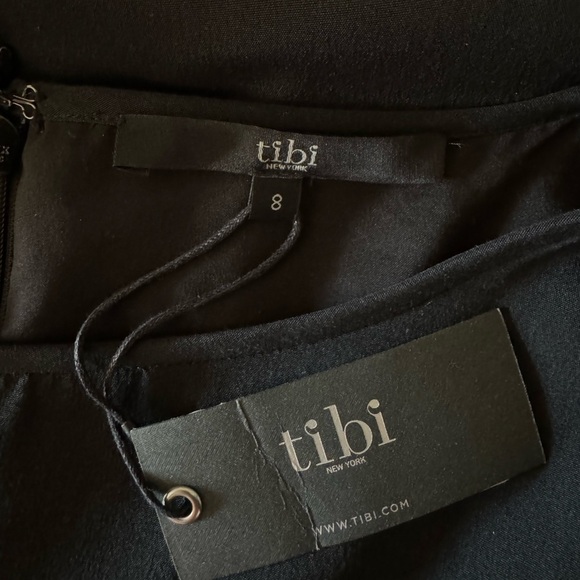 Tibi Labyrinth Lace Silk Shift Dress with Crochet Sleeves - Black - Size 8 - NWT - Picture 7 of 9